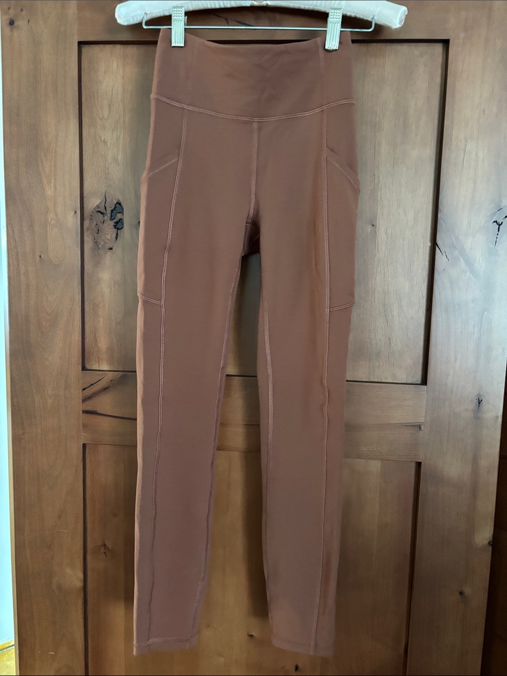 Lululemon High-Rise Brown (Copper) Leggings with Side Pockets